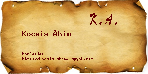 Kocsis Áhim névjegykártya